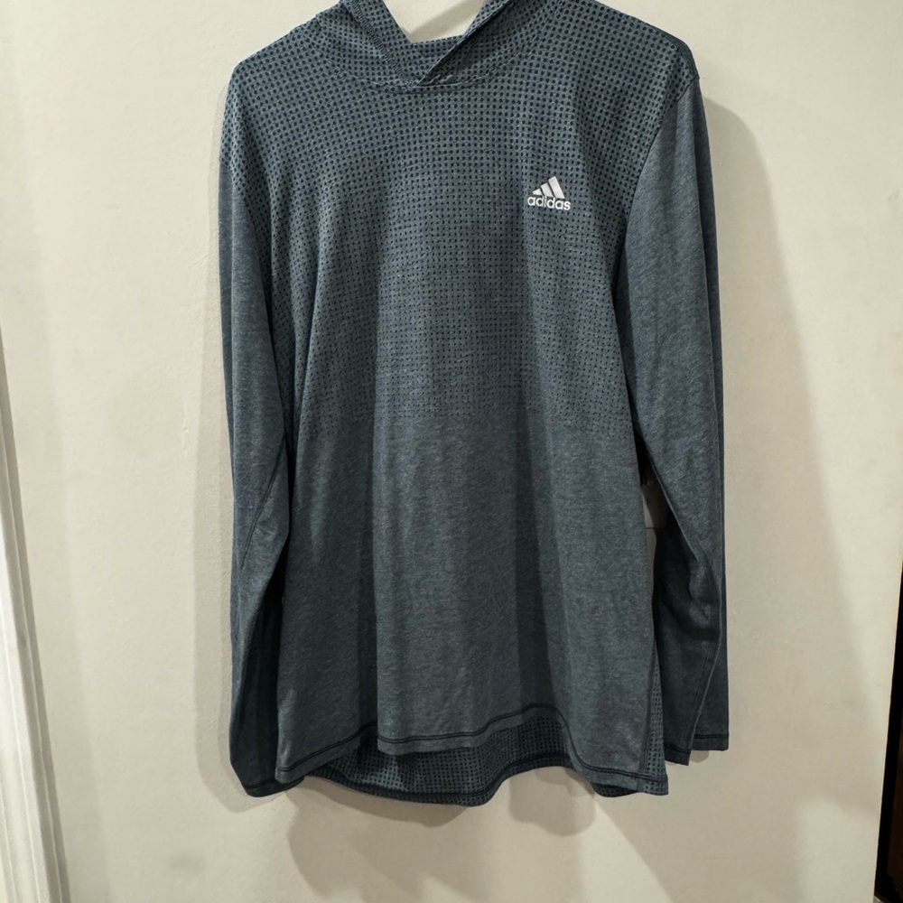 Adidas Blue Patterned Hoodie